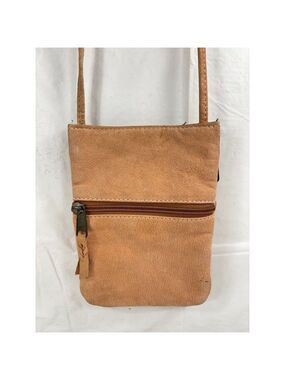 Emily Ann of Boca Raton Beige Leather Phone Crossbody Bag